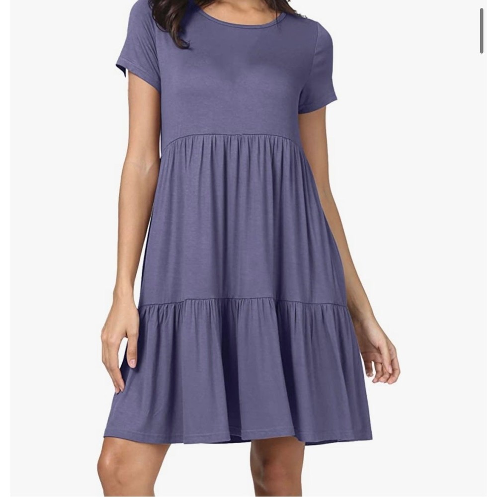 levaca Women Summer Ruffle Loose Swing Casual Dresssize XXL